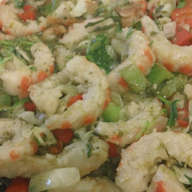 Photo: Vegan Garlic and Spirulina Shrimp