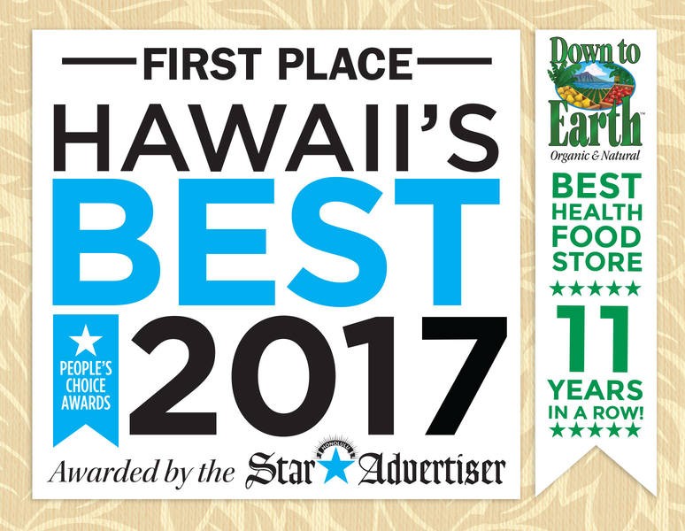 Down to Earth 2017 Best Health Food Store award