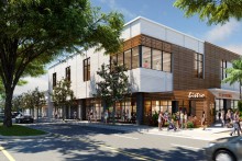 Artist's rendering of planned remodeled exterior of former Macy's building.