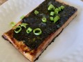 Photo: Sauteed tofu cutlet with nori sheet and green onions on top