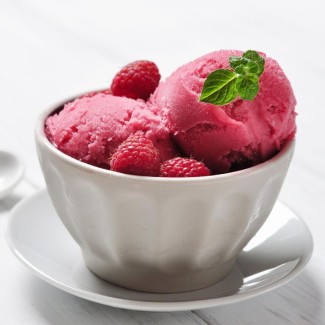 Photo: Bowl of Raspberry Ice Cream