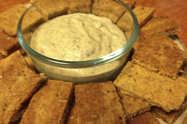 Photo: Herb Dip and Gluten-Free Crackers