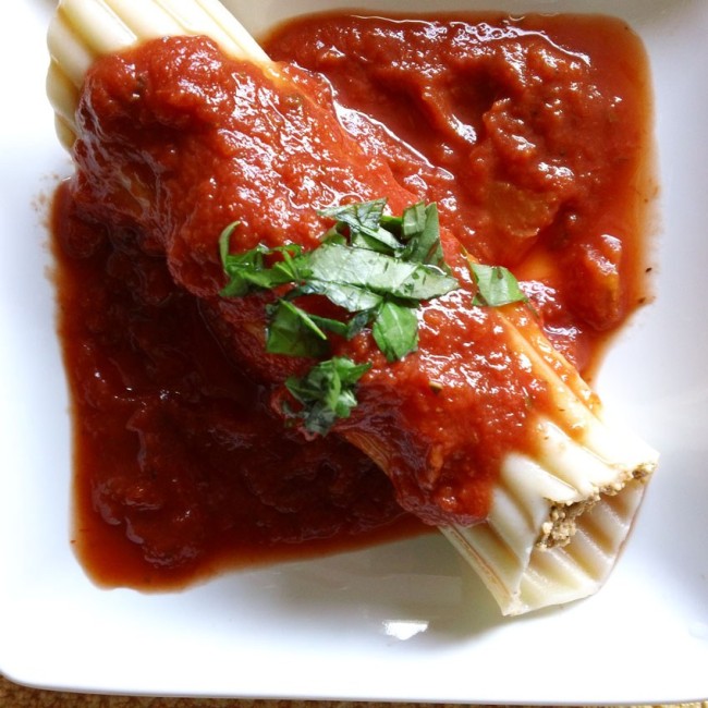 Photo: Manicotti with Marinara Sauce