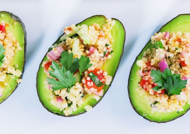 Mini quinoa avocado salad