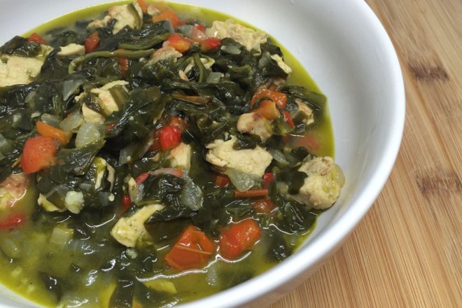 Photo: Mock Chicken and Spinach Soup