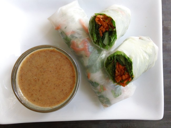 Summer Rolls with Spicy Almond Sauce