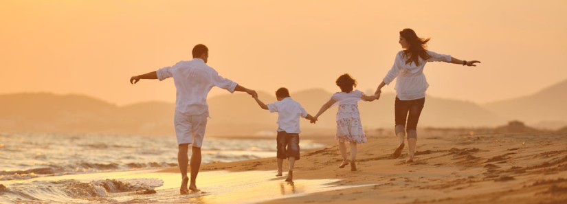 Family on the beach