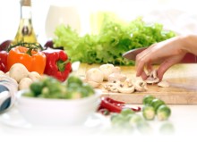 Photo: Cooking with Fresh Vegetables and Mushrooms