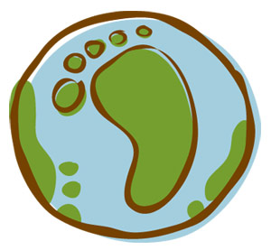 Illustration: Earth with a Green Footprint
